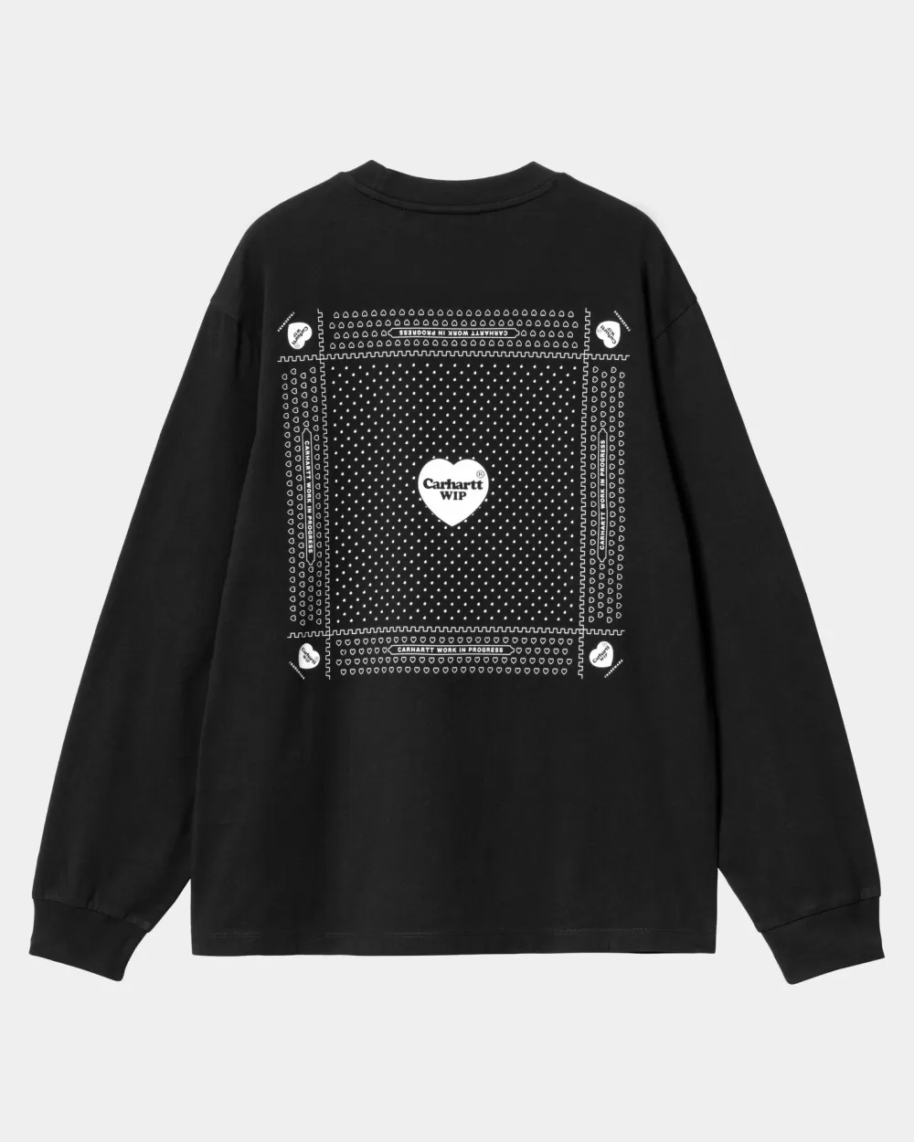 Cheap Dames T-Shirt Met Hartvormige Bandana En Lange Mouwen | Zwart Vrouwen T-Shirts