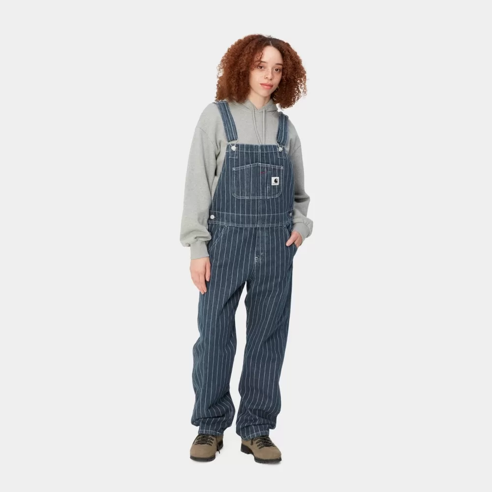 Hot Overall Met Orlean-Streep Voor Dames, Recht | Blauw/Wit (Steengewassen) Vrouwen Overalls