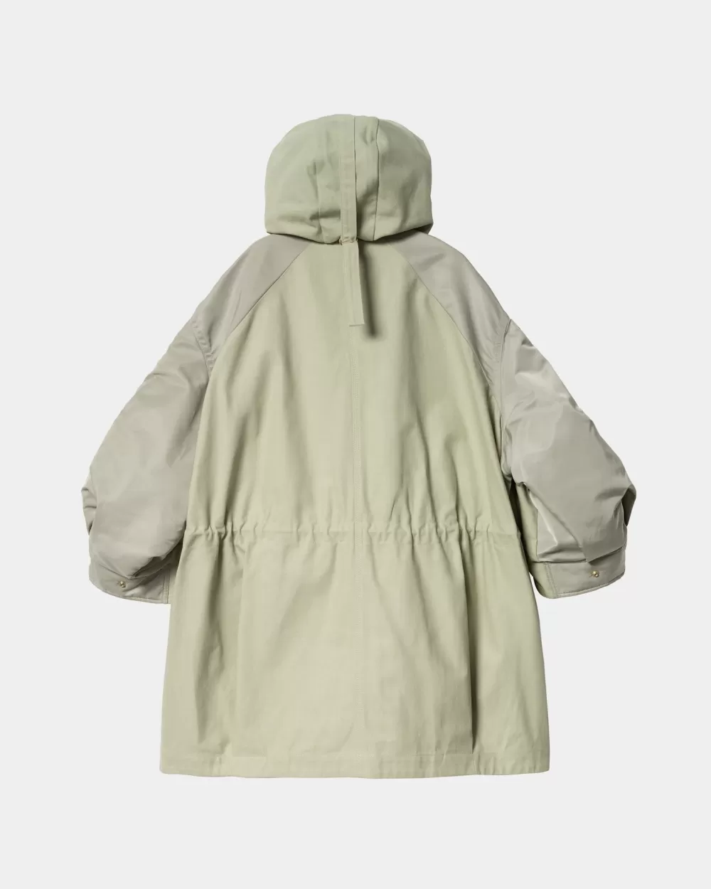 Online Sacai X Duck X Nylon Twill-Jas Voor Dames | Lichtgroen / Lichtkaki Vrouwen Jassen