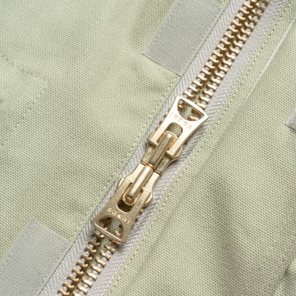 Online Sacai X Duck X Nylon Twill-Jas Voor Dames | Lichtgroen / Lichtkaki Vrouwen Jassen