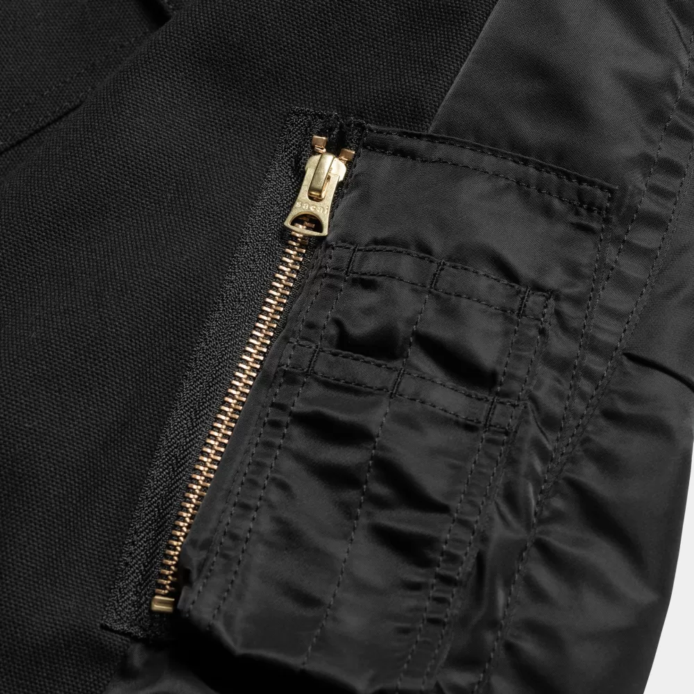 Hot Sacai X Duck X Nylon Twill-Jas Voor Dames | Zwart Vrouwen Jassen
