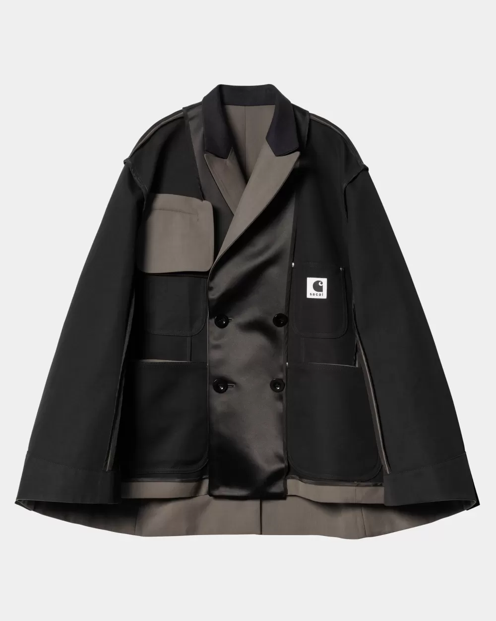 Sale Sacai X Suiting Bonding-Jack Voor Dames | Taupe Vrouwen Jassen